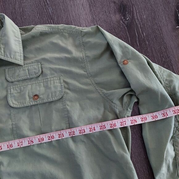 Orviz Buzz Off Insect Repellant Men’s Long Sleeve Button Up Green Shirt XL - Picture 7 of 7